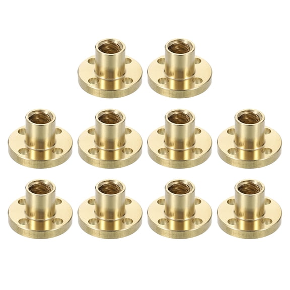 Uxcell Tr8x8 Screw Brass Nut 2mm Pitch, 4 Start, 8mm 10 Count