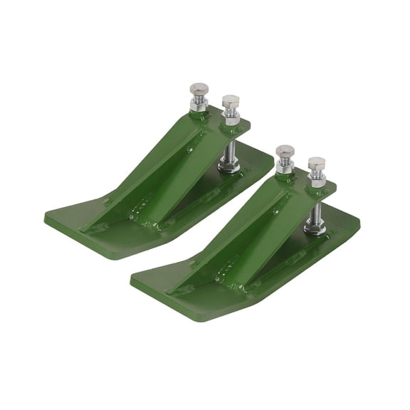 2Pcs Tractor Bucket Protector,Ski Edge Protector Upgraded Version Thickness 3/8'',Bucket Edge Anti-Skid Device,Double Hexagon Lock Nuts and Bolts,for Snow Leave Removal Spreading Gravel,Green
