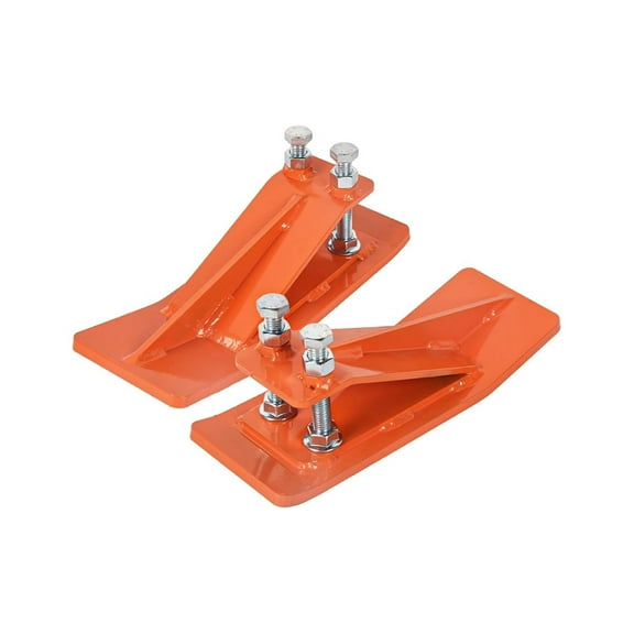 2Pcs Tractor Bucket Protector,Ski Edge Protector Upgraded Version Thickness 3/8'',Bucket Edge Anti-Skid Device,Double Hexagon Lock Nuts and Bolts,for Snow Leave Removal Spreading Gravel,Orange