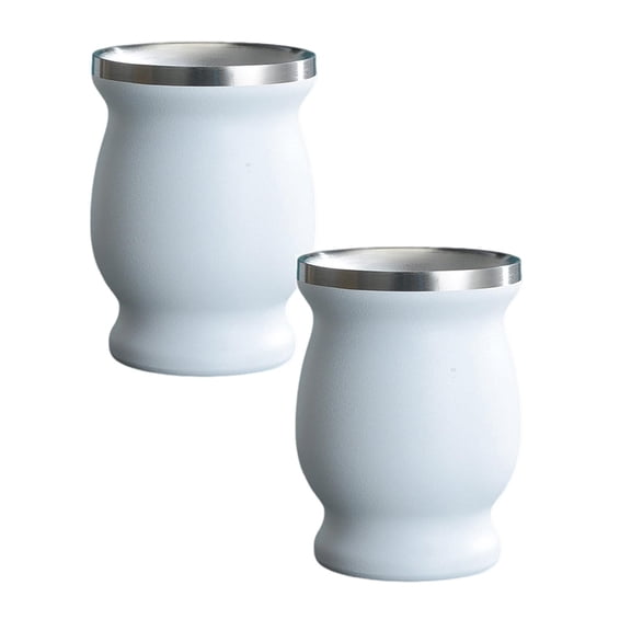 2Pcs Traditional Mate Tea Cup, Stainless Steel Cup, Double-Walled, Easy to Clean Stainless Steel Mini Lightweight Handy Gift Cup Multi Functional Practical Mate Tea Cup Heat insulation