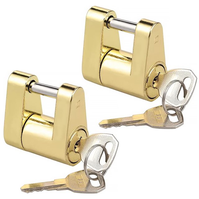 2Pcs Trailer Tongue Coupler Locks with 4 Keys Dia 1/4 Inch Span 3/4