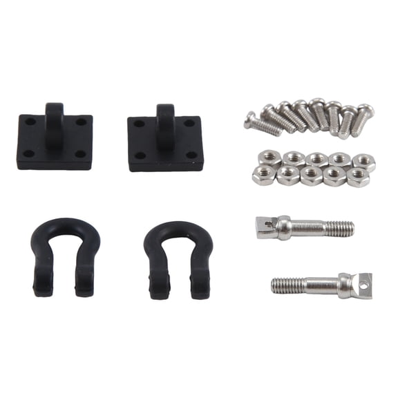 RC Off-Road Rock Crawler 2-Piece Metal Trailer Tow Hooks No Drilling Required for 1/10 RC Car Truck Black
