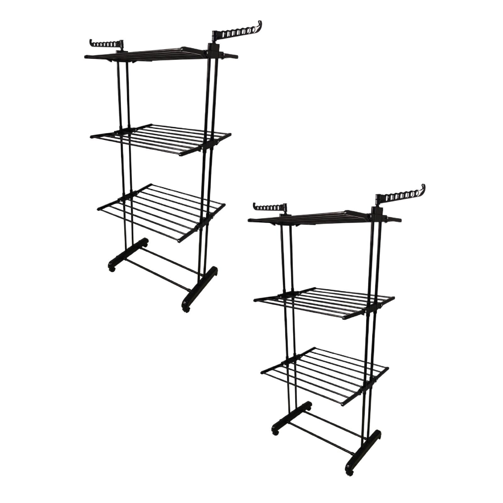 2Pcs Transform Your Space With Our Foldable Floor Mobile Clothes Rack ...
