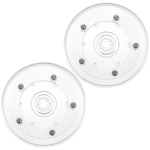 Milisten 2Pcs Clear Acrylic 360 Degree Rotating Turntable with Bearing Swivel Plate for Kitchen