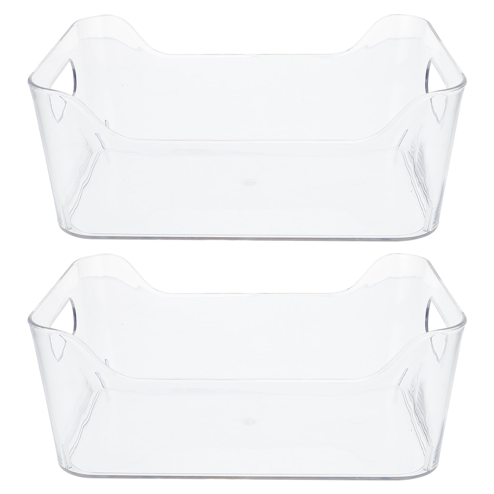 2Pcs Transparent Fridge Organizer Multiuse Storage Bin Small Plastic