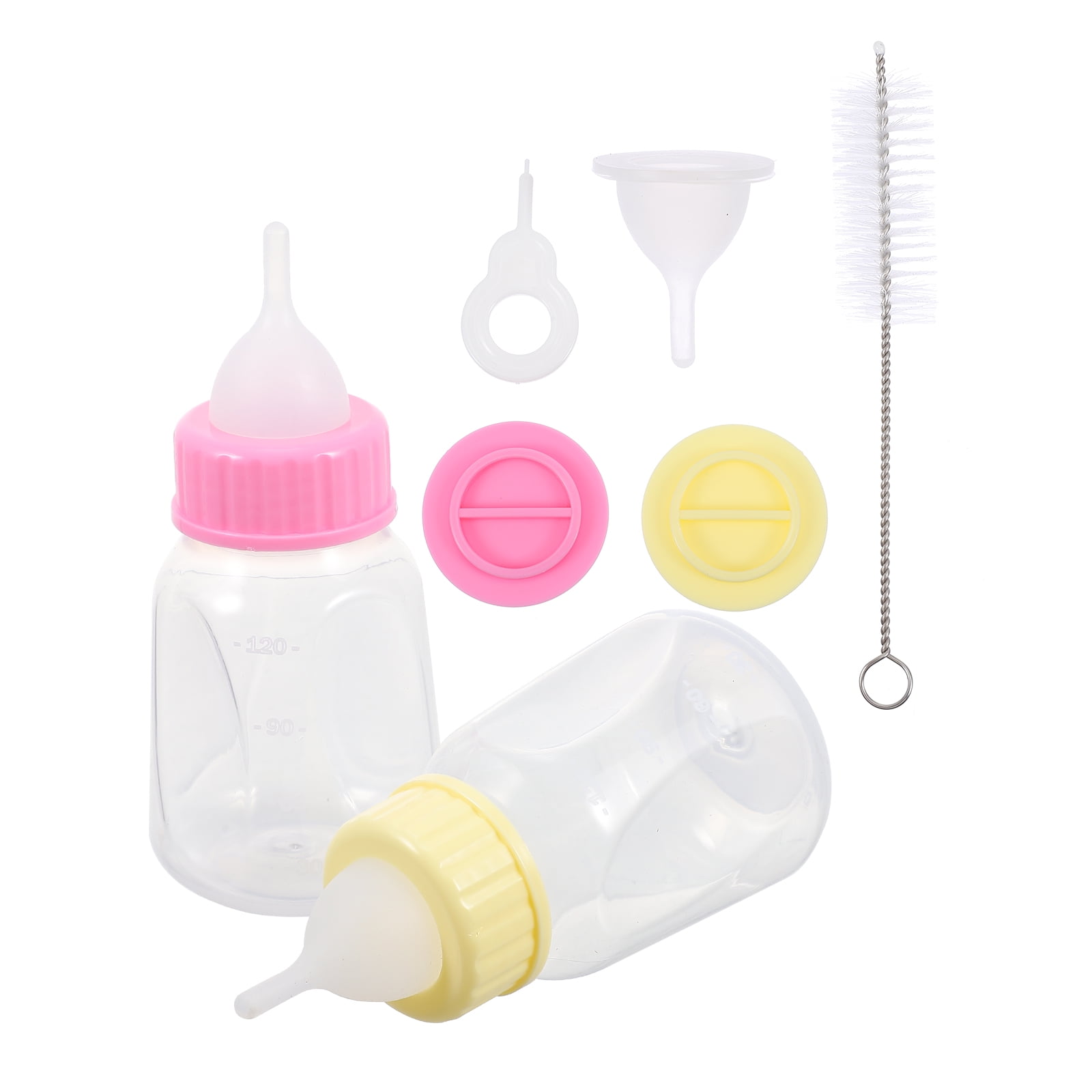2Pcs Transparent Kitten Milk Bottle Puppy Nursing Bottles Small Pet Feeder