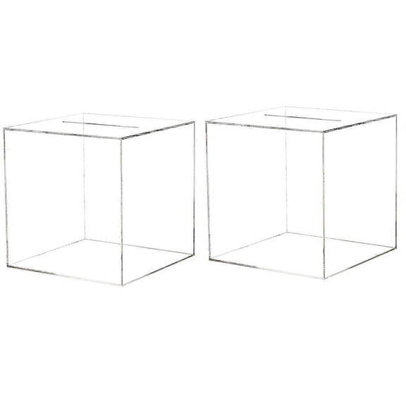 2Pcs Transparent Piggy Bank Money Storage Pot Clear Coin Box Acrylic Coin Container Coin Storage Box