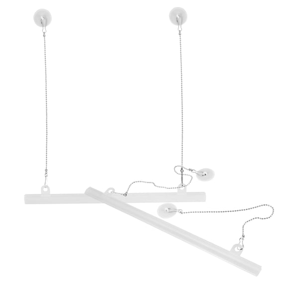 2Pcs Transparent Plastic Poster Hangers with Clamp Pole and Chain for Hanging Paintings and Artwork