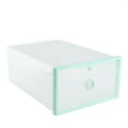 thumbnail image 1 of 2Pcs Transparent Shoe Storage Boxes Stackable Shoe Containers (Green), 1 of 8