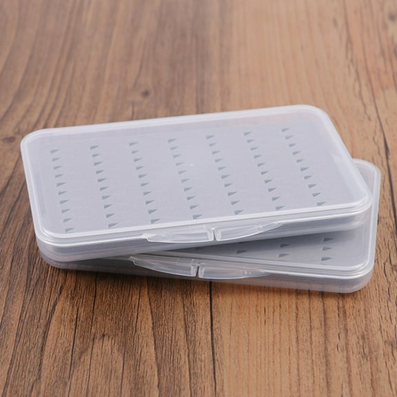2Pcs Transparent Waterproof Fly Fishing Boxes Slim Plastic Fly Box Various Prom Triangle Foam Wool Fangkenuo