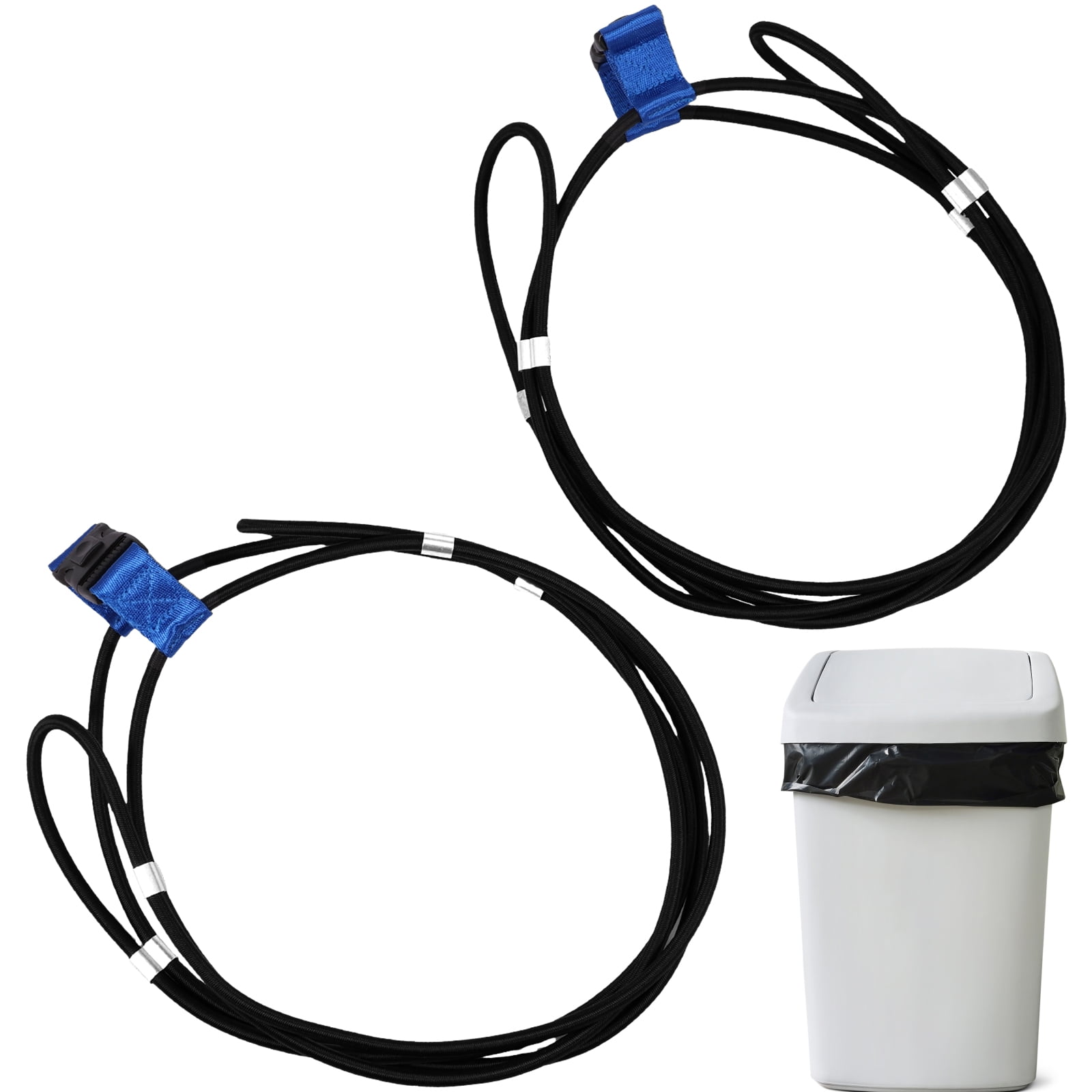2Pcs Trash Can Lock for 30 to 50 Gallon Bins Adjustable Trash Can Lid Lock Sturdy Nylon Strap