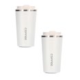 thumbnail image 1 of 2Pcs Travel Mug Insulated Coffee Cup With Leakproof Lid Vacuum Insulation Stainless Steel For Hot And Cold Water Coffee And Tea 510Ml Glass&Bottle, 1 of 4