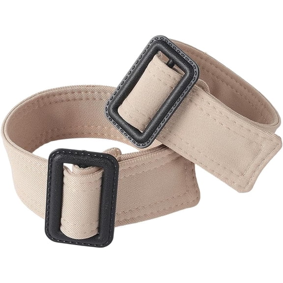 2Pcs Trench Coat Cuff Straps Polyester Wheat Adjustable Coats Decorative Wristband Replacement Belts Accessories with Plastic Buckle