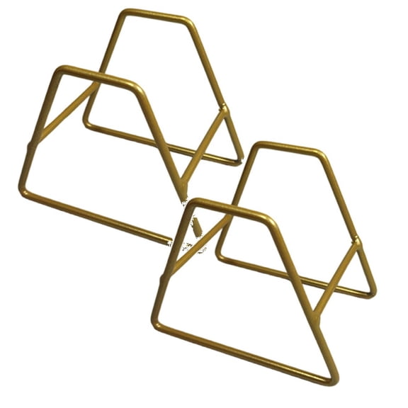 2Pcs Triangle Coaster Holder Storage Coaster Storage Organizer for Square Polygonal Round Coasters, Hold Up to 6 Coasters(Gold)