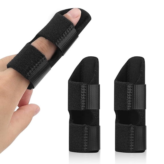 2Pcs Trigger Finger Splint, Finger Braces Joint Stabilizer, Adjustable Mallet Splint and Hand Brace, Finger Straightener for Arthritis  Fits Thumb, Index, Middle, Ring and Pinky Finger2PCS