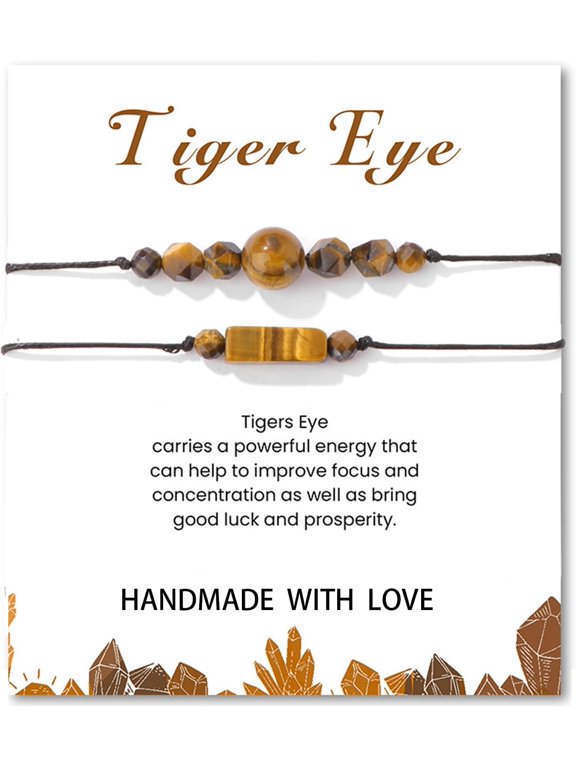 2Pcs Triple Protection Empath Energy Protection Bracelets Black Obsidian and Tiger Eye Carnelian Amethyst Natural Stone Jewelry for Women Men Gifts for Him Her