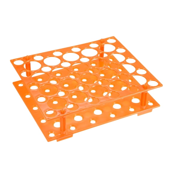 2Pcs Tube Rack Polypropylene 50-Well Orange for 0.5ml, 15ml, 50ml