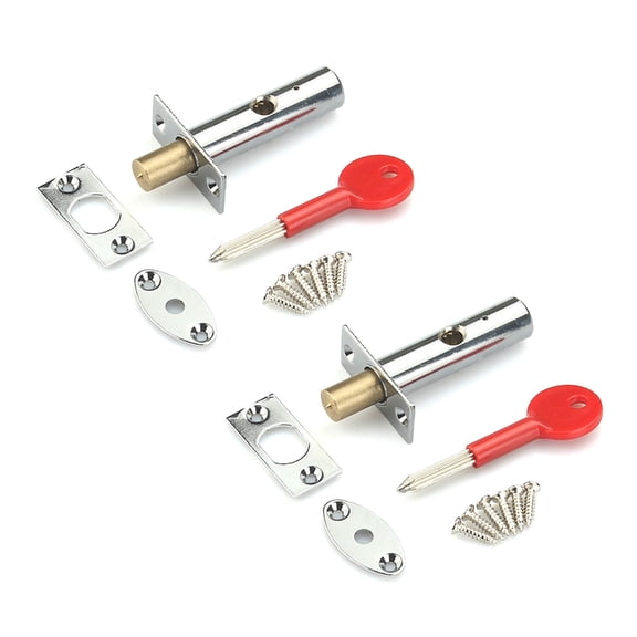 2Pcs Mortice Door Bolts with Star Key Copper Cores Hardware Pipe Tube Well Security Mortise Lock Easy to Install