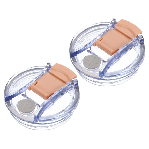 2Pcs Tumbler Replacement Lids, 30oz Flip Spill Stopper Straw Cup Lid, Pink