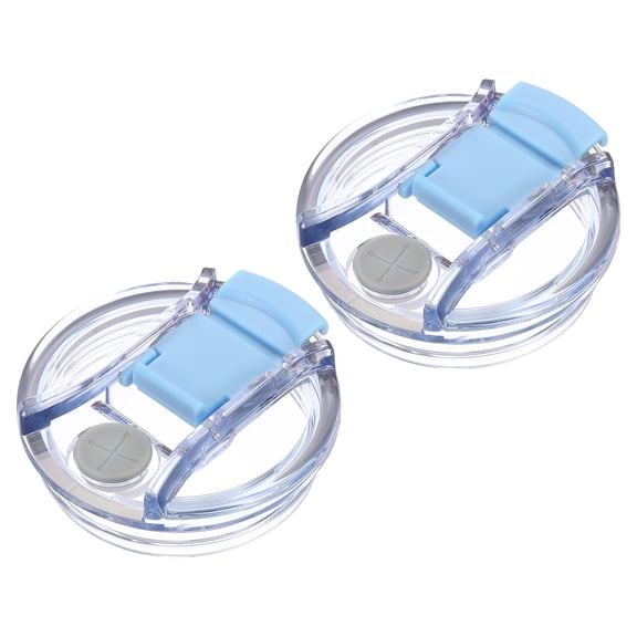 2Pcs Tumbler Replacement Lids, 40oz Flip Spill Stopper Straw Cup Lid, Blue
