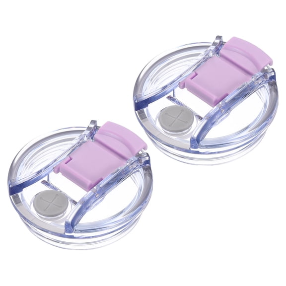 2Pcs Tumbler Replacement Lids, 40oz Flip Spill Stopper Straw Cup Lid, Purple