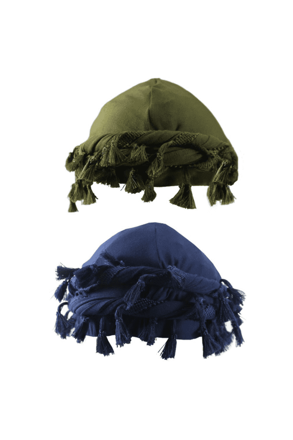 2Pcs Turban Head Wraps for Men Satin Lined Turban for Women Vintage Twist Velvet Durags Gifts Blue Green Free Size