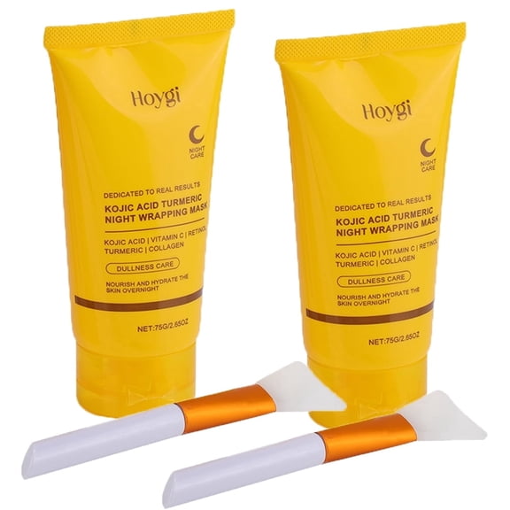 2Pcs Turmeric Overnight Peel off Mask, Skin Brightening Facial Mask for a Clear & Glowing Complexion, Supports Skin Elasticity, 2.65Oz