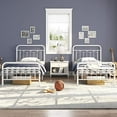 2Pcs Twin Size Metal Bed Frame with Vintage Headboard and Footboard