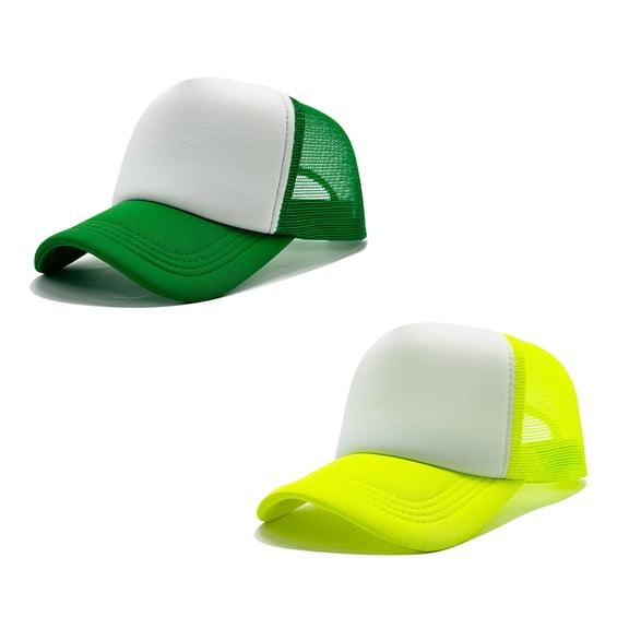 2Pcs Two Tone Trucker Hat Summer Mesh Cap with Adjustable Snapback Strap