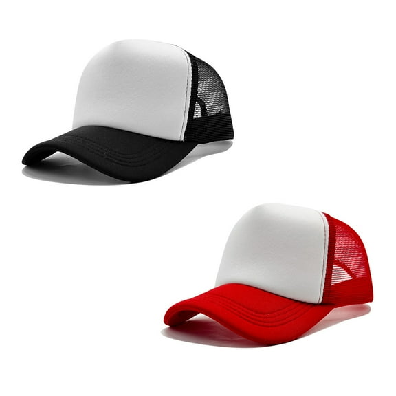2Pcs Two Tone Trucker Hat Summer Mesh Cap with Adjustable Snapback Strap