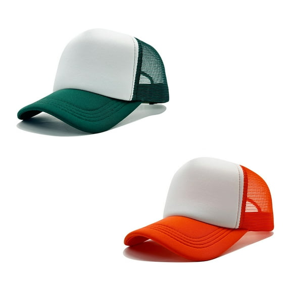 2Pcs Two Tone Trucker Hat Summer Mesh Cap with Adjustable Snapback Strap