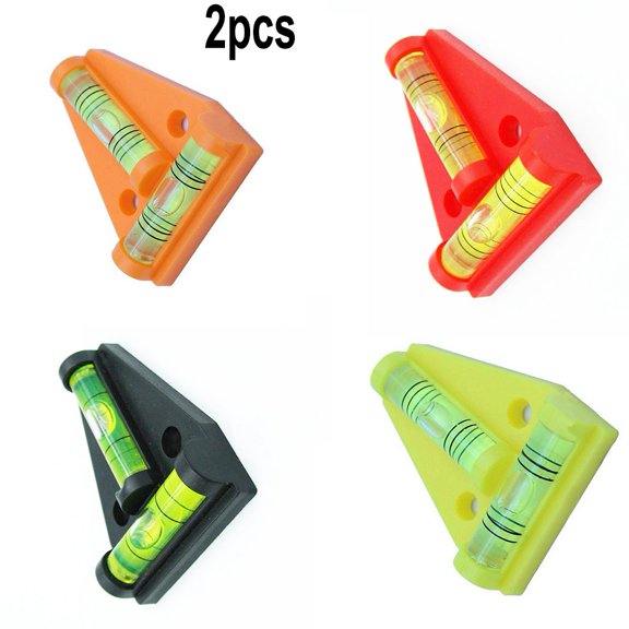 2Pcs Two Way T-Shape Level Plastic Small Level Bubble For Adjusting Level For Tv Caravan Camera Triangle Level Measuring Tool Red Smile Home
