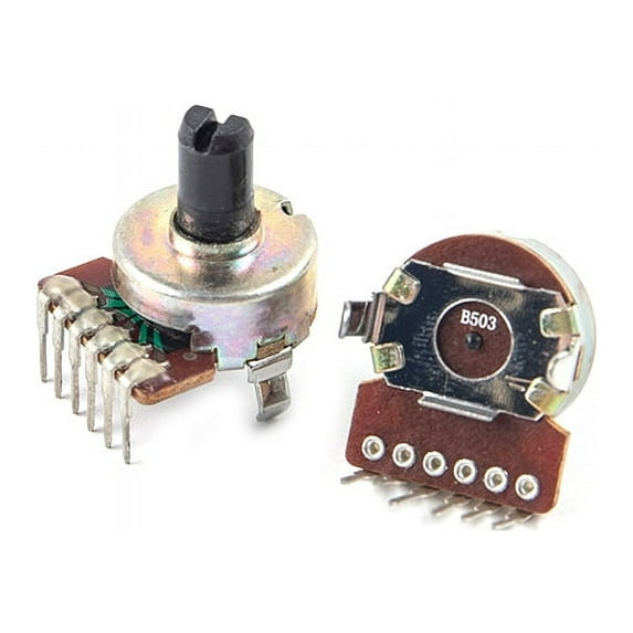 2Pcs Type 161 Semi-circular Shaft 50K B503 Potentiometer 6pin Power Amplifier Tuning Potentiometer Switch