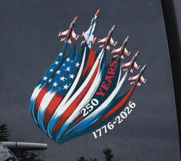 2Pcs USA 250th Anniversary Patriotic Vinyl Stickers, 1776-2026 ...