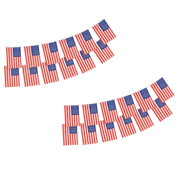 2Pcs USA Flag Banner Small Flag Mini USA Flags For Party School Sports Events Patriotic Festival Decorations Event Party