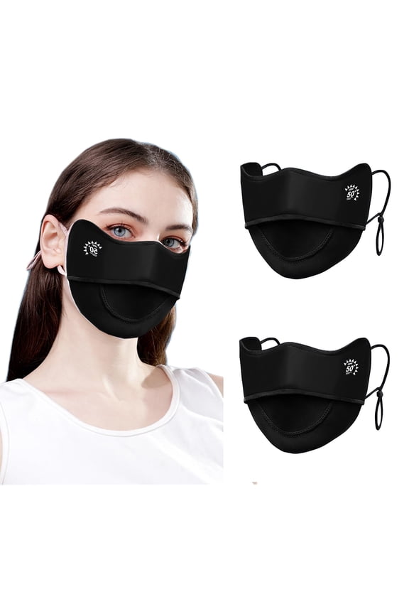 2Pcs UV Face Mask, Sun Masks for Women, Cooling Breathable Face Cover for Outdoors, Washable Reusable