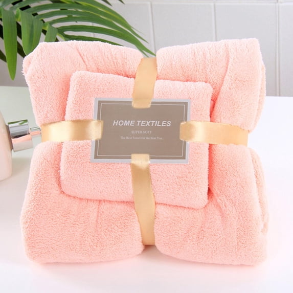 2Pcs Ultra Soft Towel Set ,Oversized Bath Towels,Microfiber Coral Velvet Highly Absorbent Towels - Multipurpose Use as Bath Fitness, Bathroom, Shower, Sports, Yoga Towel,28.74" x 51.18"
