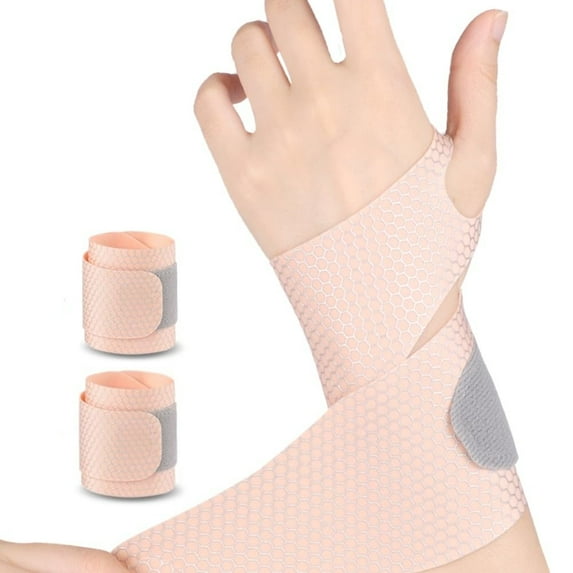 2Pcs Ultra-Thin Wrist Brace Support for Carpal Tunnel, Pain Relief, Arthritis, Tendonitis, Elastic Wrist Wraps Right and Left Hands (Beige)