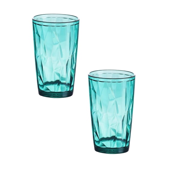 2Pcs Unbreakable Plastic Drinking Glasses,Shatterproof Drinking Cups, Plastic Glass Cup,21 Oz Plastic Tumbler Cups,Dishwasher Safe (Blue) Happy 2026!