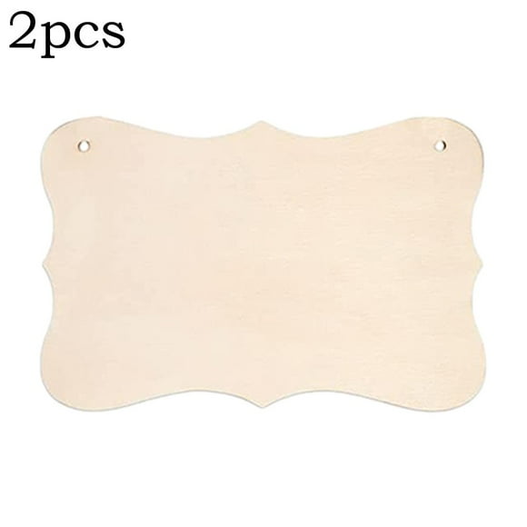2Pcs Unfinished Wood Crafts Blanks Ornaments Plaques For House Sign Decorations