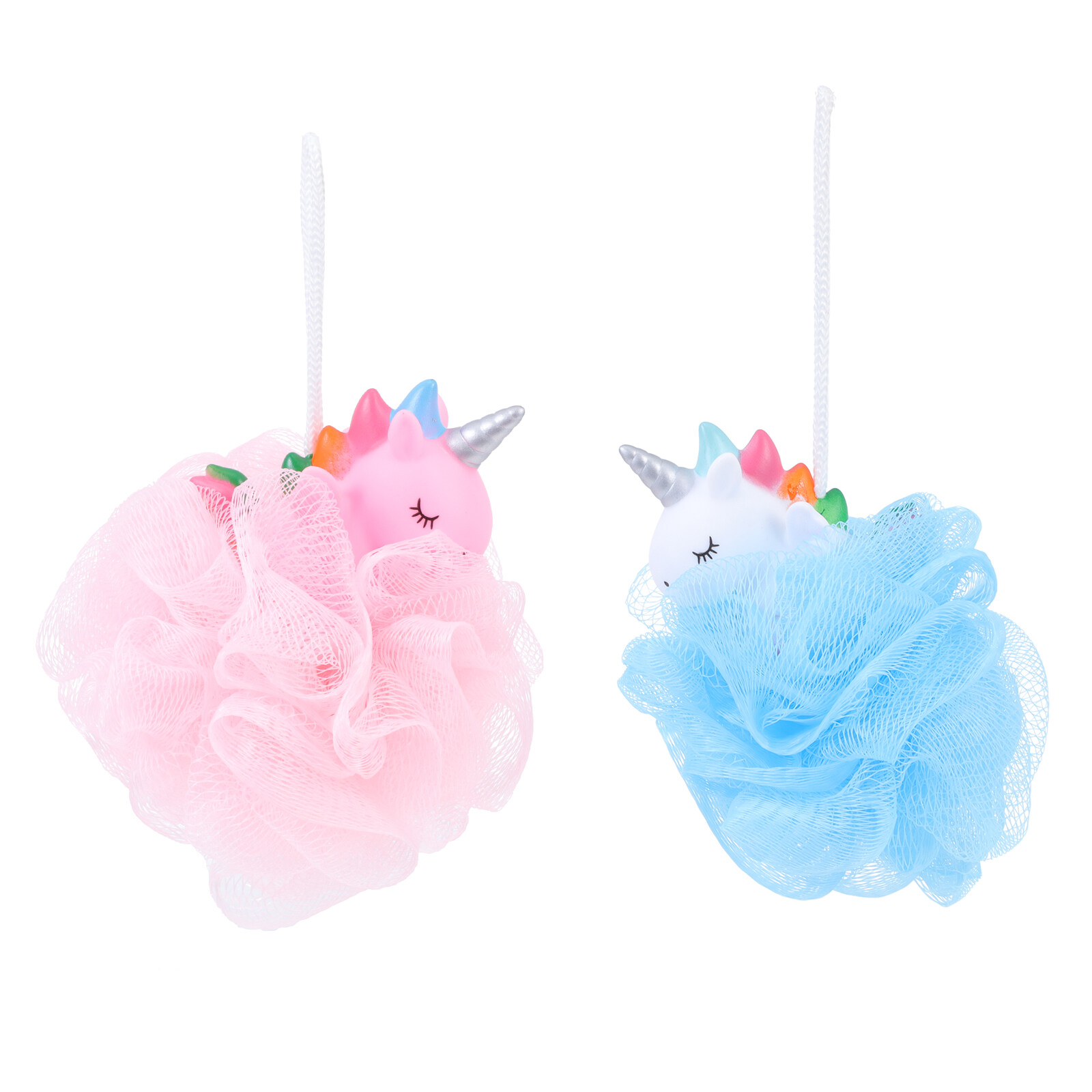 2Pcs Unicorns Bath Mesh Shower Balls Cartoon Exfoliating Bath Bubble ...