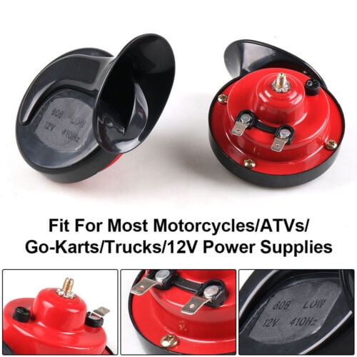 2Pcs Universal 12V Loud Car Truck 110DB Dual-tone Snail Electric Air Horn Auto