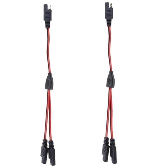 2Pcs Universal 18AWG SAE 1 To 2 Extension Adapters Splitter Cables For Solar Panel Batteries