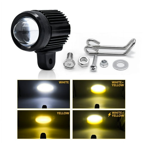 2Pcs Universal 60W LED Motorcycle Foglight Headlight Spot Light Strobe Flasher