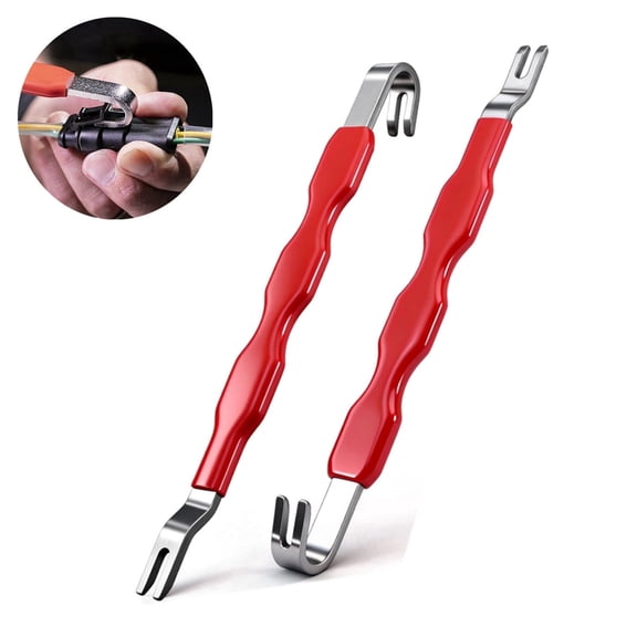 2Pcs Universal Automotive Electrical Terminal Connector Removal Tool, Multi-Function Separator Remover for Most Vehicles (Red)