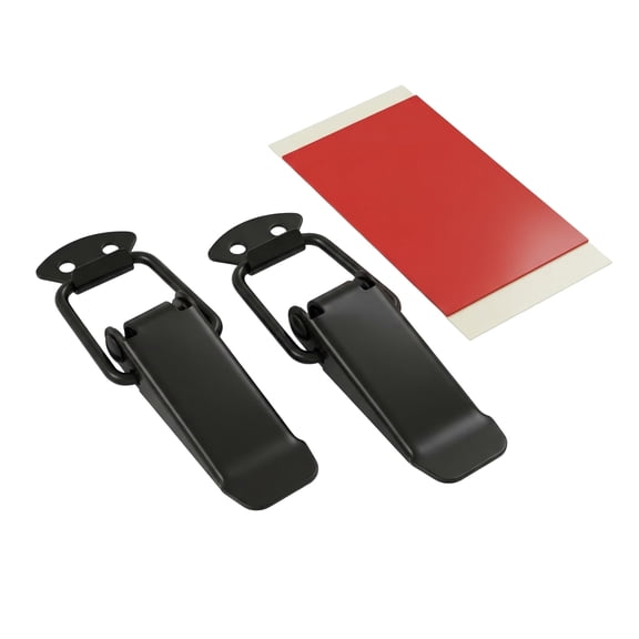 2Pcs Universal Car Bumper Security Hook Lock Clips Quick Release Fasteners Metal for Trunk Hood Fender 10.5cm(4.13") Length - Matte Black