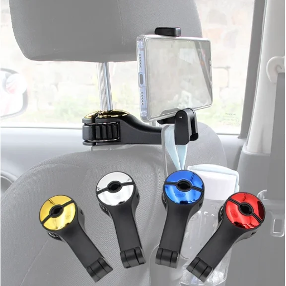 2Pcs Universal Car Headrest Hook Car Phone Holder Fastener Seat Back Hanger Clip