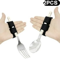 2Pcs Universal Cuff Adjustable Utensil Holder Strap, Useful Adaptive Utensils Aids for Parkinsons Patients and The Disabled with Weak Grip to Hold Cutlery, Pens(Not Included Utensil)