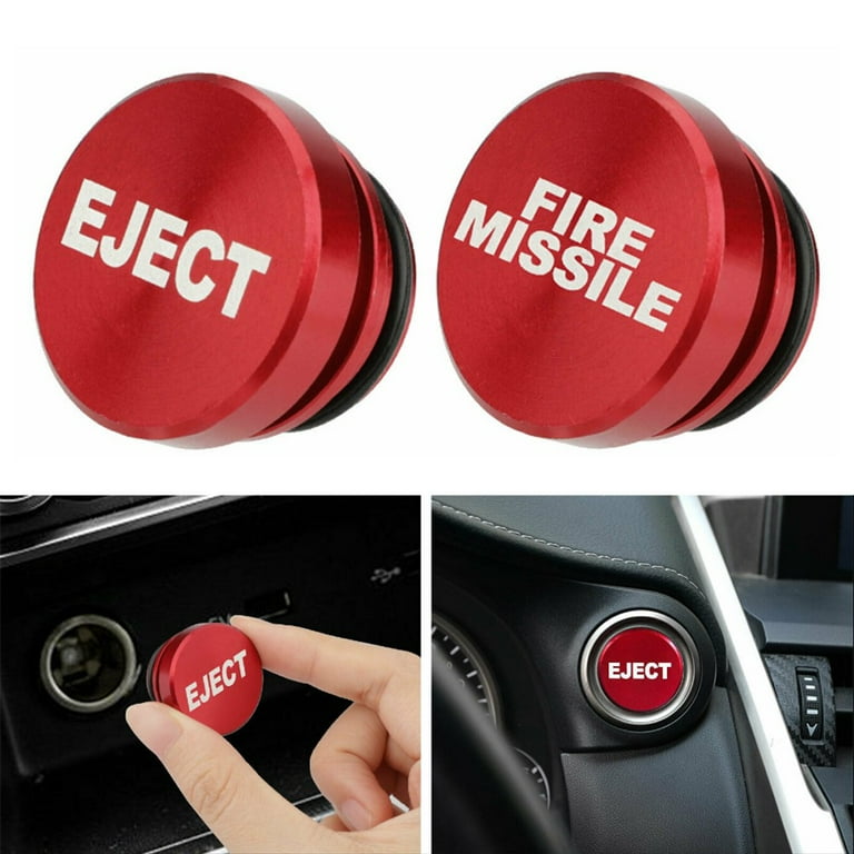 cigarette lighter start button 2Pcs Universal Fire Missile Eject Button Red Cigar Lighter Plug Car Cover  Accessories Easy Installation