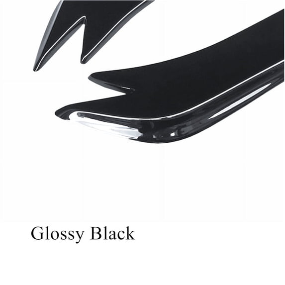 2Pcs Universal Glossy Black Car Rear Bumper Diffuser Spoiler Wrap Angle Splitter
